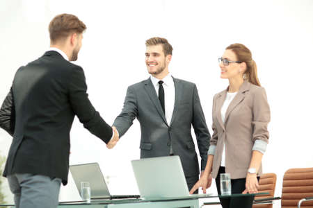 Successful business partners   working in an office