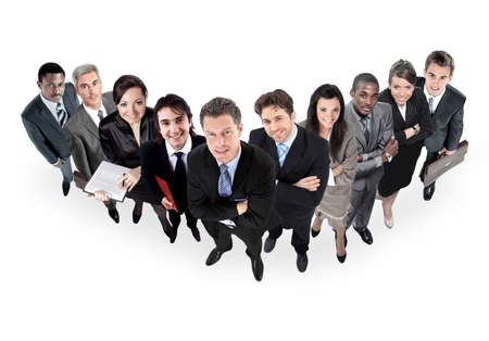 Top view of a group of business people