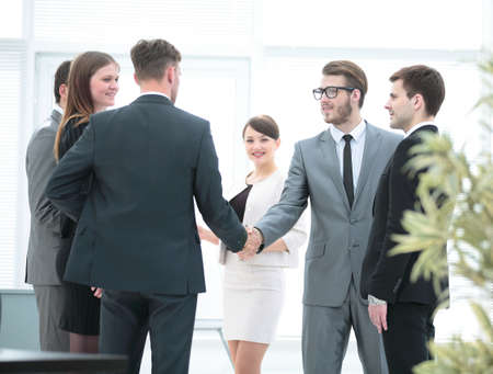 business team meets business partners in the officeの写真素材