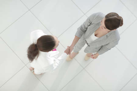 handshake of two business womanの写真素材