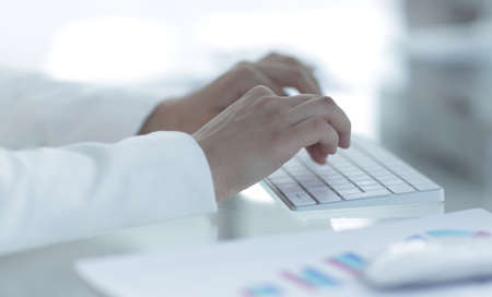 business woman working with financial documents
