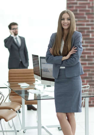 business woman in her officeの写真素材