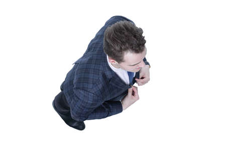 business concept.confident businessman looking upの写真素材