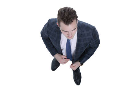 business concept.view from the top of a respectable businessmanの写真素材