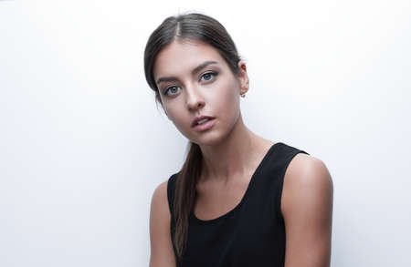 Portrait of a cute young womanの写真素材