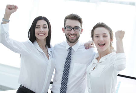 portrait of young successful business people
