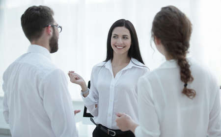 close-up of company employees in the office.の写真素材