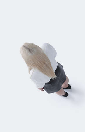 view on.successful business woman. photo in full growth.の写真素材