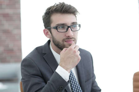 closeup. successful businessman in the workplace