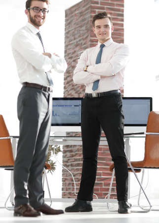 professional economists standing in officeの写真素材