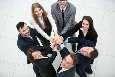 business team formed into a circle