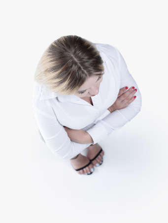 view from the top .serious modern young business woman .の写真素材