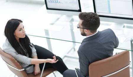 Members of a business team discussing working problems
