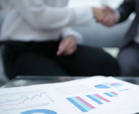 marketing chart on the desktop. business background
