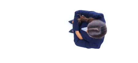 view from the top.business womanの写真素材