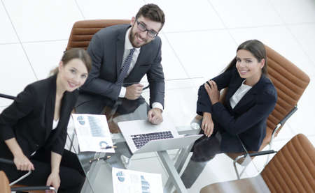 business team working with financial documents