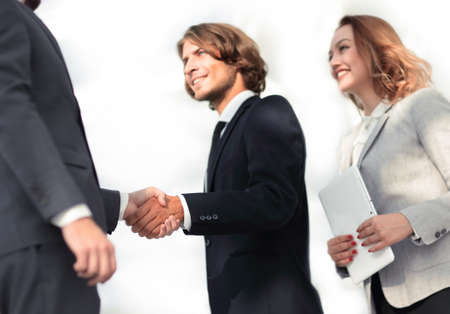 Successful business people handshake greeting deal conceptの写真素材