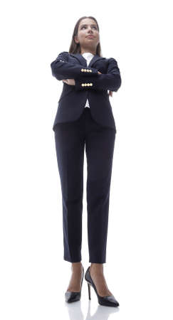 bottom view of confident business womanの写真素材