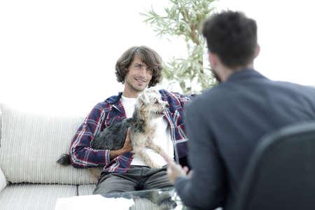 successful guy consulting with his lawyer.