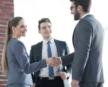 business concept .handshake financial partners.の写真素材