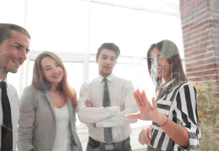 business team discussing a new presentation,の写真素材