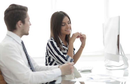 female Manager talking to the client.の写真素材