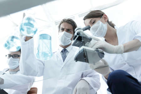 scientists conducting research in a lab environmentの写真素材