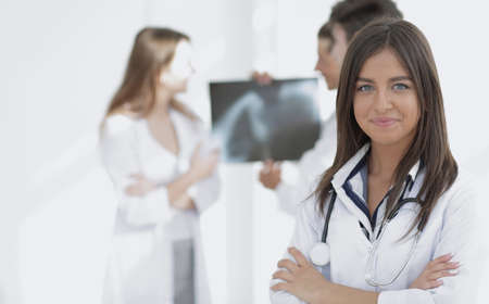 closeup.successful woman doctorの写真素材