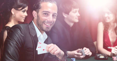 Young people have a good time in casino