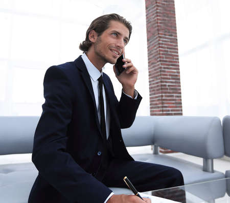 businessman working in his office