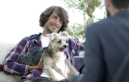 successful guy consulting with his lawyer.の写真素材