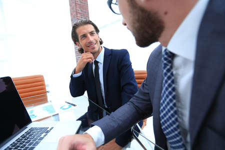 closeup.business partners talking