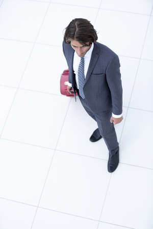 view from the top.businessman with Luggageの写真素材