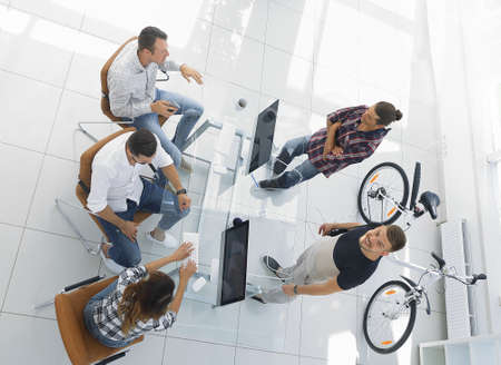 Top view of group of business people