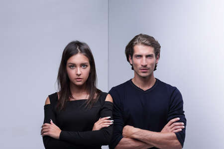 closeup.serious young couple.