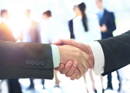 Business handshake of two business manの写真素材