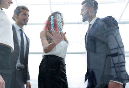 business team discussing marketing schemeの写真素材