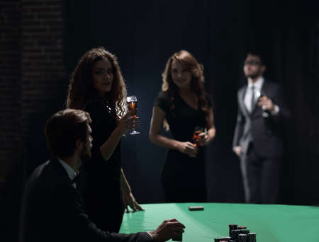 young people have fun in casinoの写真素材