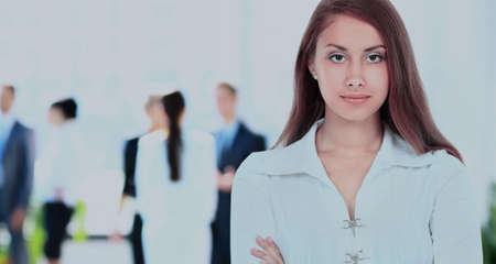 Portrait of a business woman looking happy and smiling