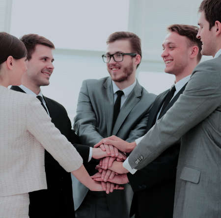concept of recruitment: the business team and new employees are