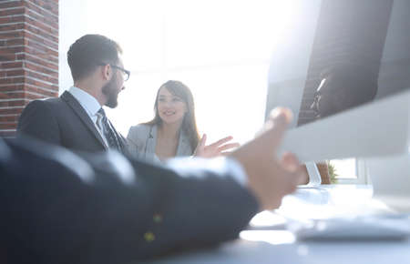 business background.business team talkingの写真素材
