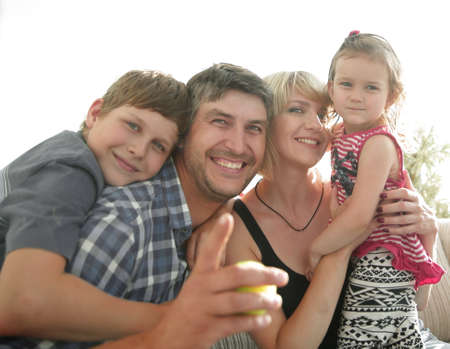 Family spending time together at home.の写真素材