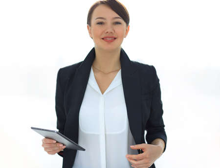 closeup of a successful young business womanの写真素材