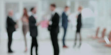 Blurred abstract background of business discussion people group.
