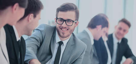 Business Team Having Informal Meeting In Officeの写真素材