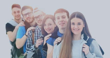 Happy young group of people standing togethe