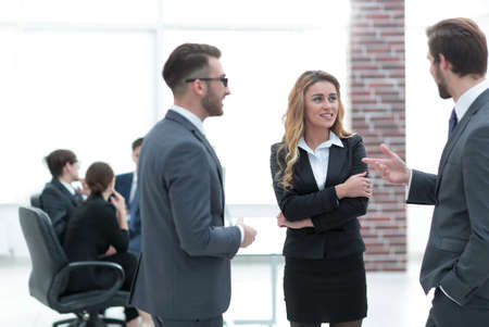 business colleagues discussing problems in the office