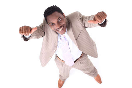 top view of successful businessmanの写真素材