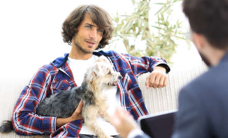 successful guy consulting with his lawyer.
