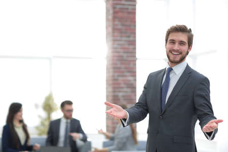 Successful business man working at the office.の写真素材